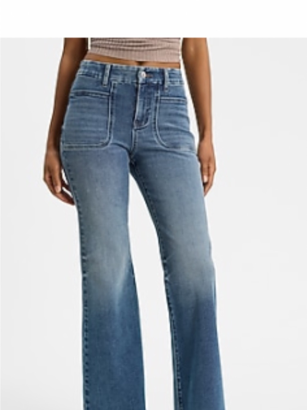 Express Women's Mid Rise Flex 70’S Flare Jeans